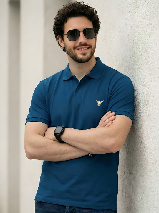 THE BEETEL HOUSE - Men Brand Logo Polo Collar T-shirt