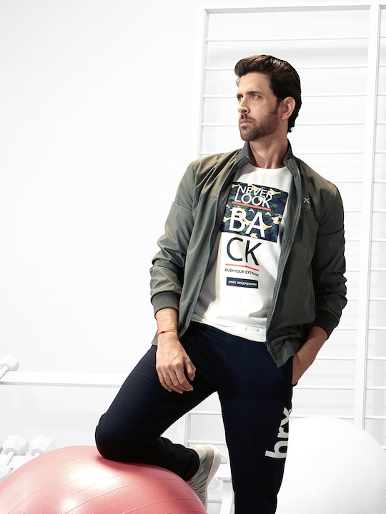 HRX by Hrithik Roshan - Men White Rapid Dry Camo Training T-shirt