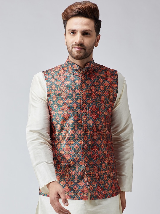 SOJANYA - Multicoloured Printed Nehru Jacket