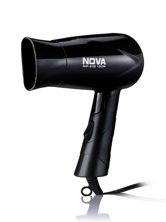 NOVA - NHP 8100 Silky Shine Hot & Cold Foldable Hair Dryer - Black