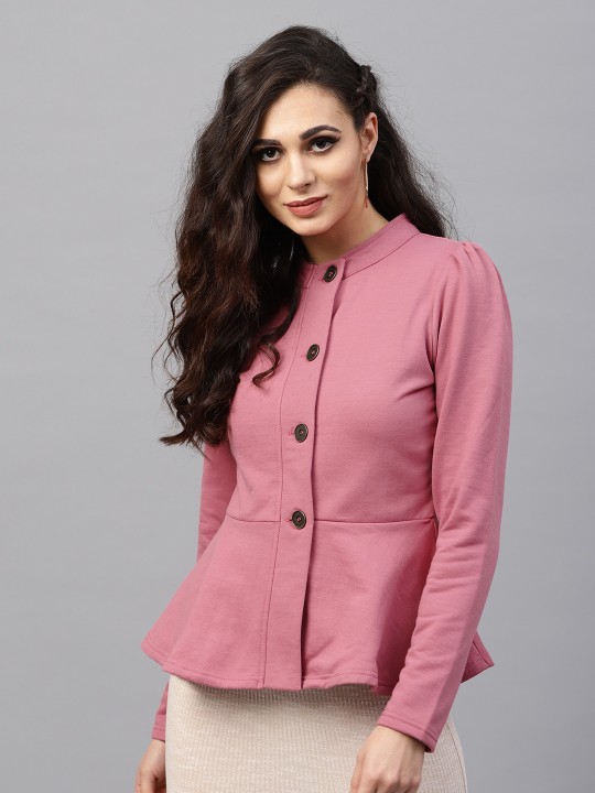 SASSAFRAS - Women Rose Solid Tailored Jacket
