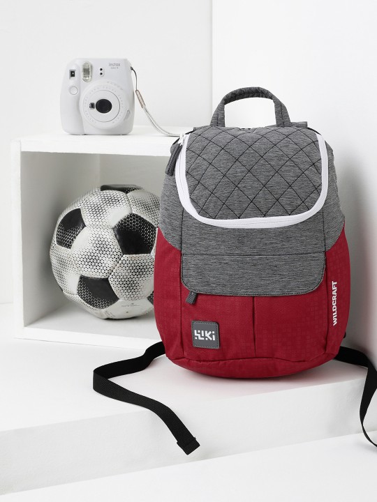 Wildcraft - Women Grey Melange & Red Colourblocked Backpack