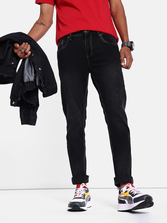 Roadster - The Lifestyle Co. Men Denim Black Slim Fit Stretchable Back Street Boys Jeans