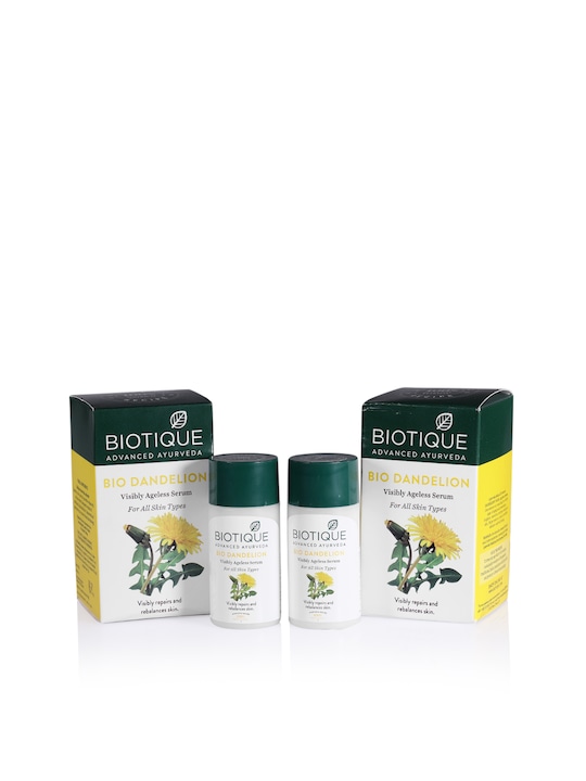 Biotique - Unisex Set of 2 Bio Dandelion Ageless Lightening Serums 80ml