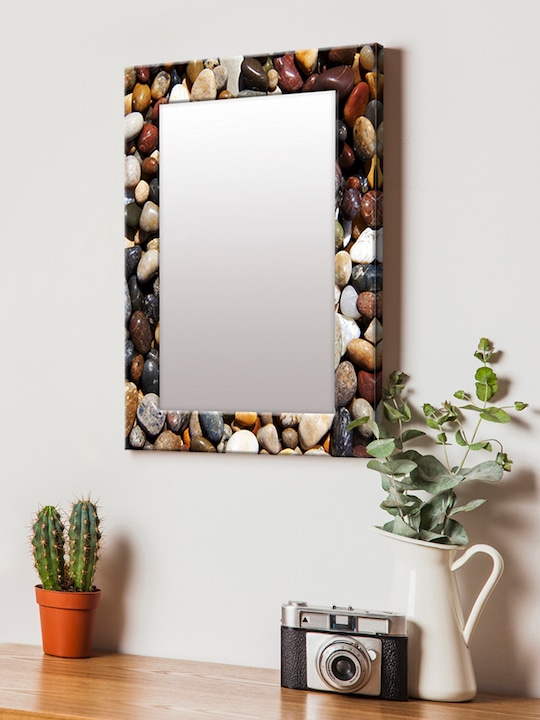 999Store - Brown Printed MDF Wall Mirror