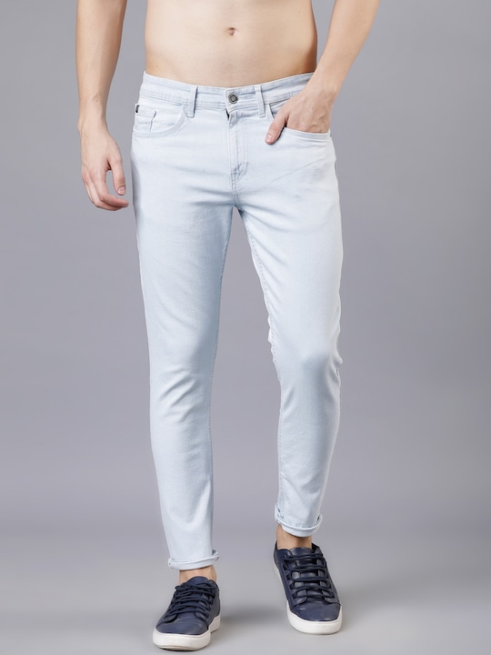 LOCOMOTIVE - Men Blue Tapered Fit Mid-Rise Clean Look Stretchable Jeans