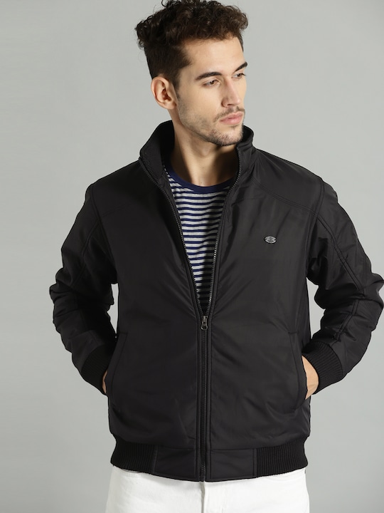 Roadster - The Lifestyle Co Men Black Solid Bomber Jacket
