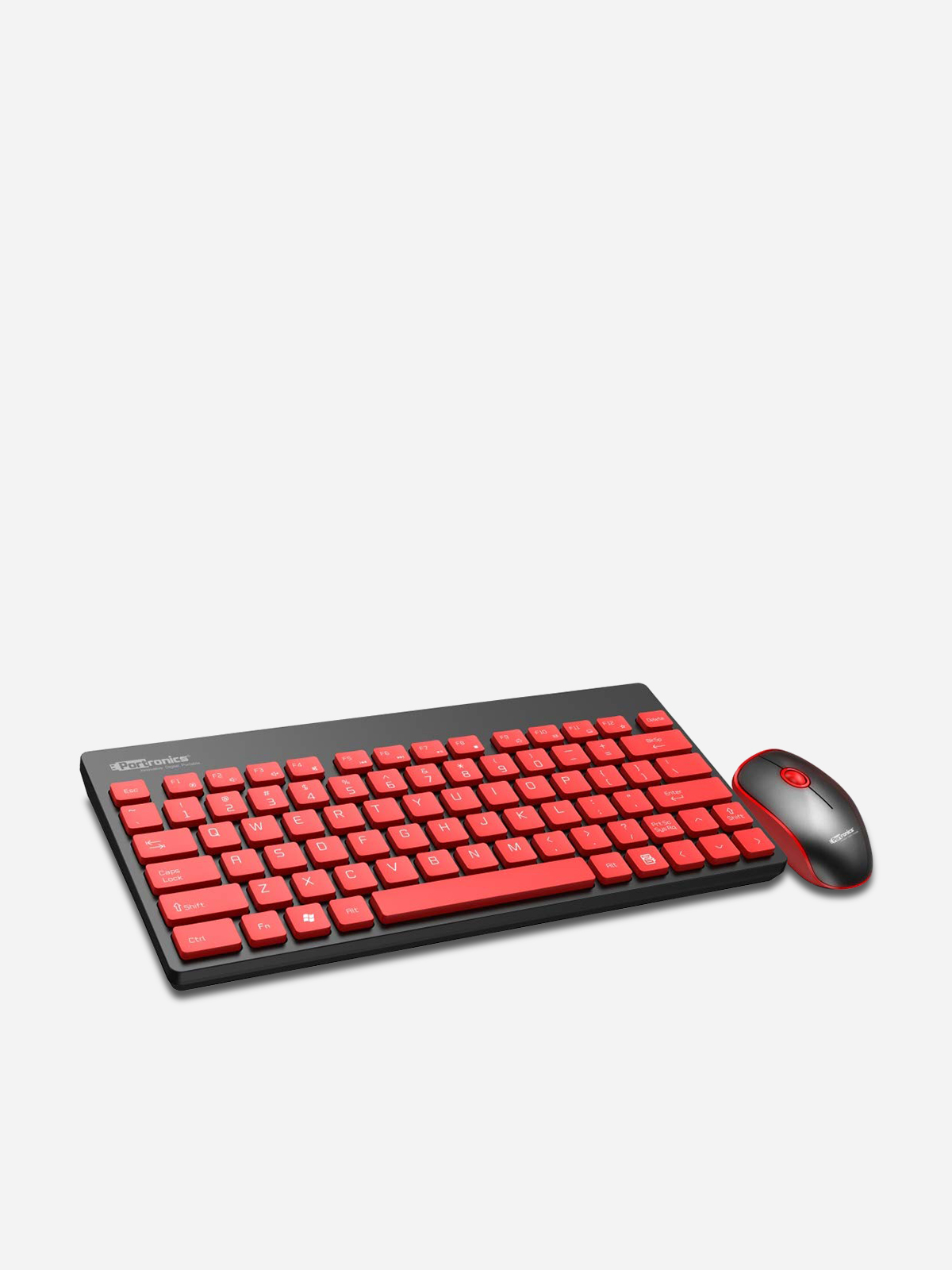Portronics - Black & Red Key2 Wireless Keyboard & Mouse Combo
