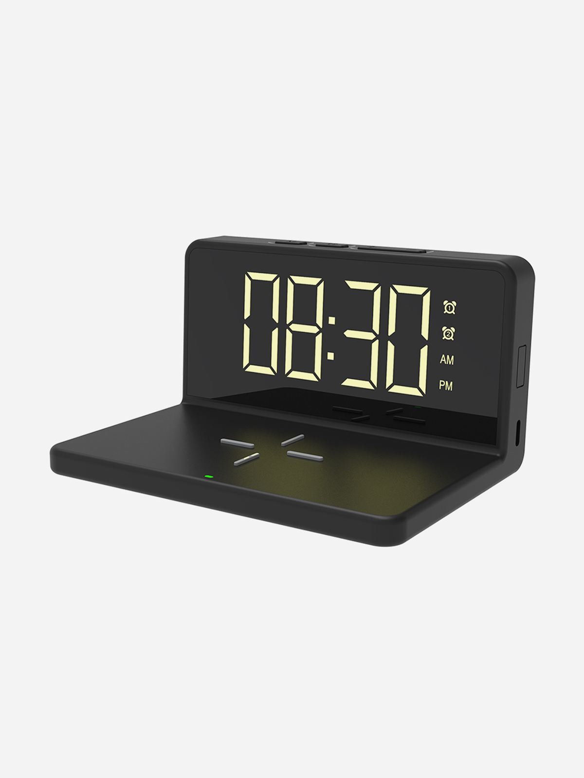 Portronics - POR 1042 Freedom 4A Desktop Wireless Charger with Digital Alarm Clock