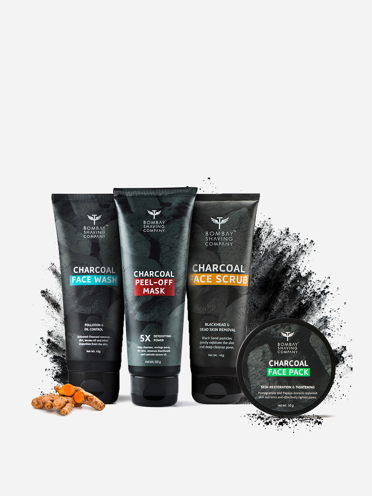 Bombay Shaving Company - Charcoal Facial Starter Kit (Pack of 4, 200 g)