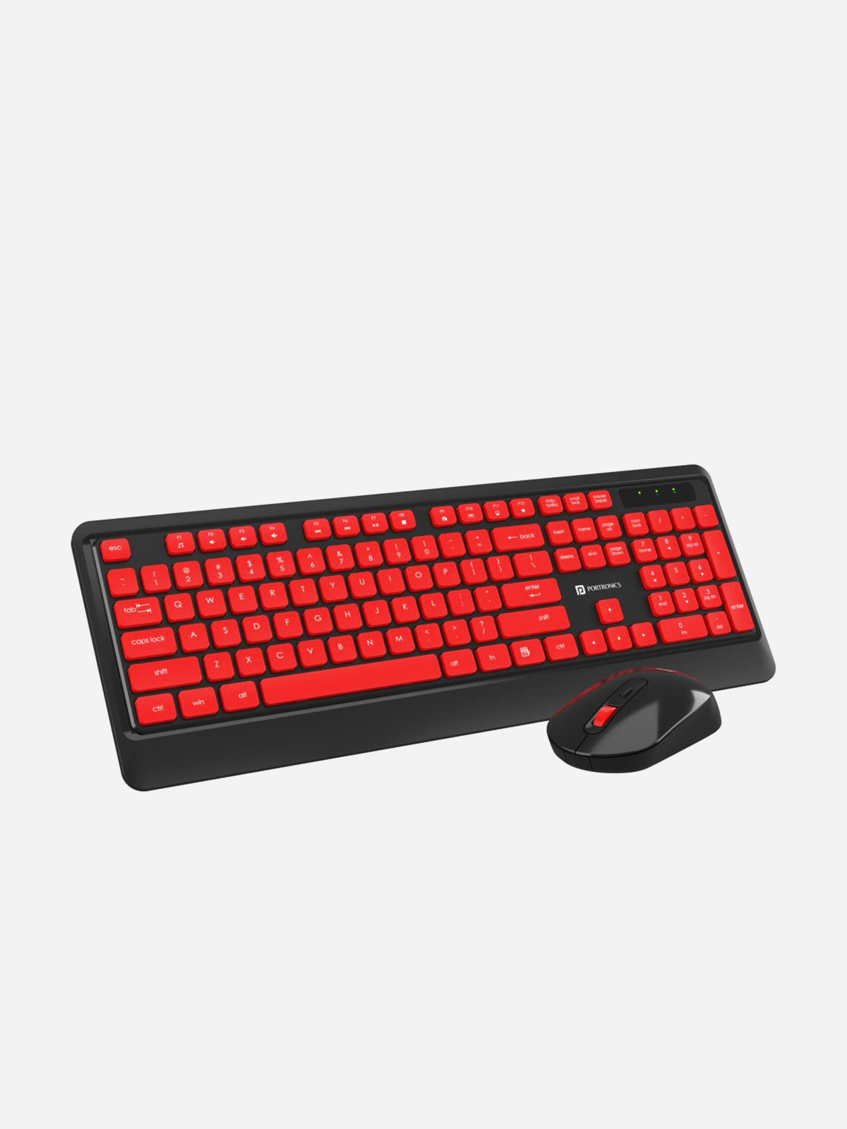 Portronics - Key5 Multimedia Wireless Keyboard & Mouse Combo (Red)