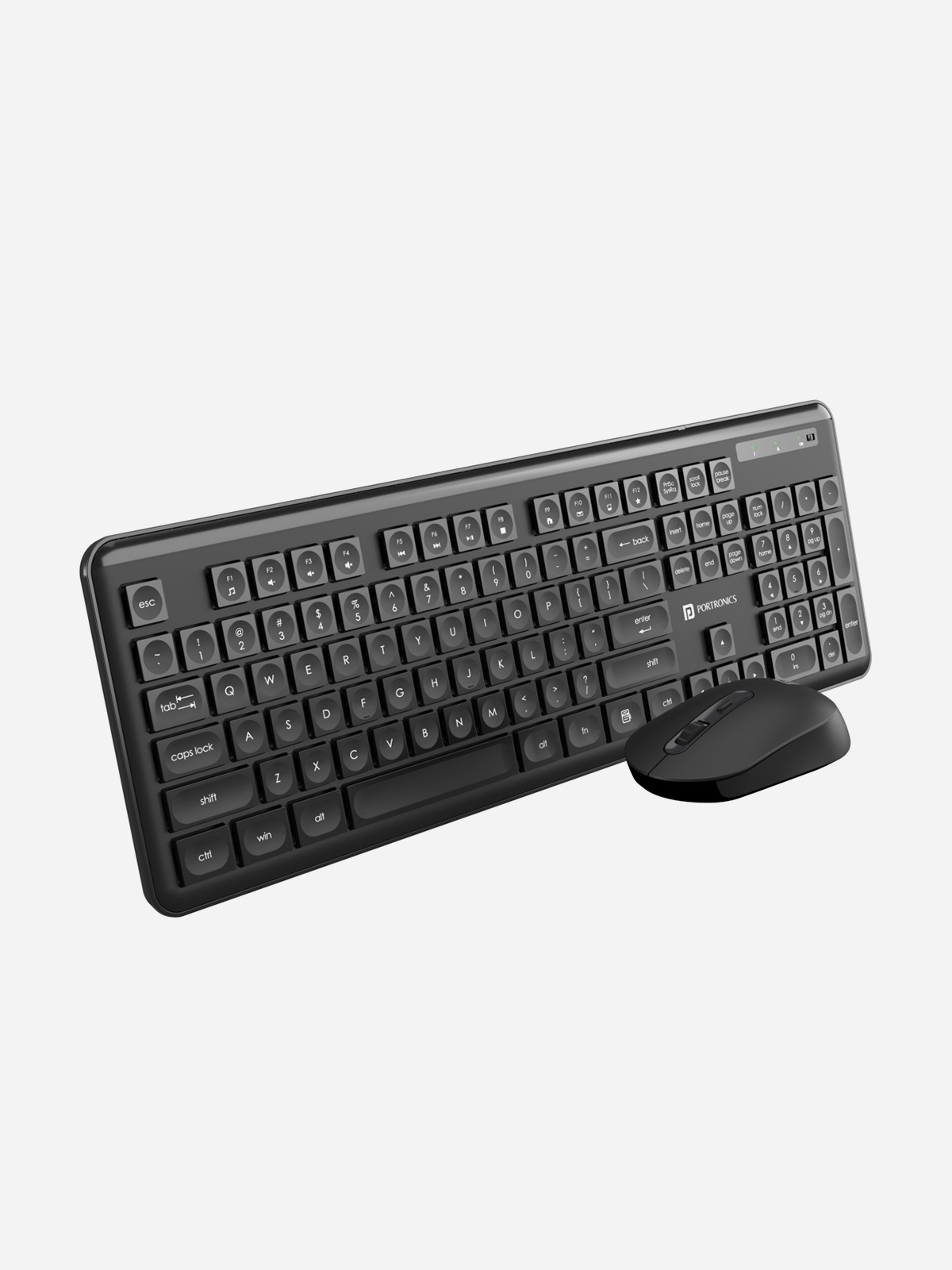 Portronics - Black Key4 Noiseless Combo 2.4GHz Wireless Mouse & Keyboard Set
