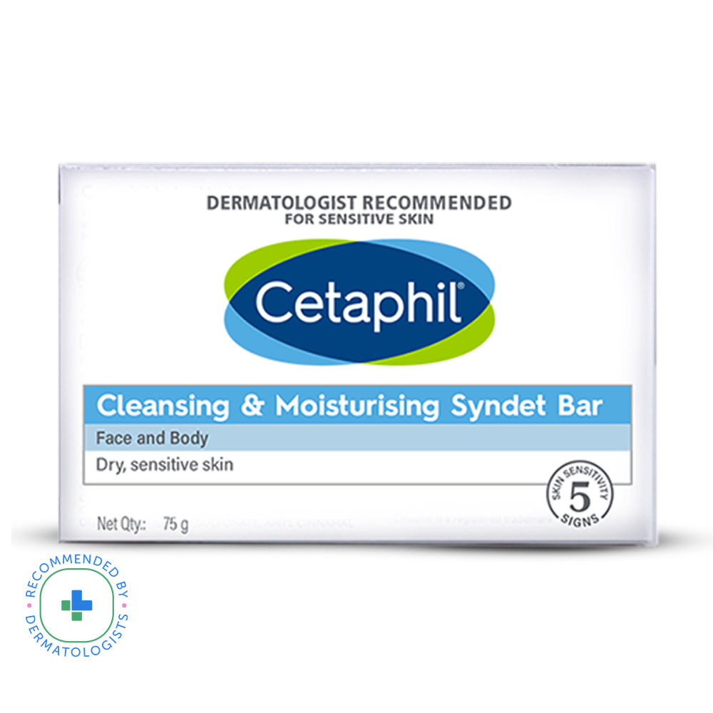 Cetaphil Cleansing & Moisturising Syndet Bar With Shea butter Dermatologist Recommended(75gm)