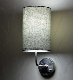 Grey Handprinted Fabric Wall Light