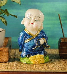 Blue Polyresin Musical Buddha Idol