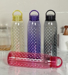 Plastic Multicolour 1000 ML Bottle - Set of 4