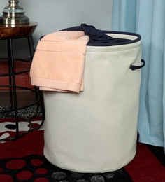 Canvas Grey Laundry Basket, 20 Ltr