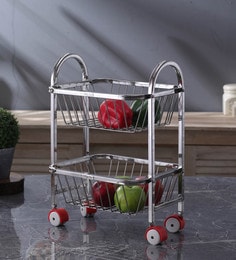 Stainless Steel Fruit Trolley - 13.5 Inch (Trolley 13.5 x10.5 x18.5 inches)