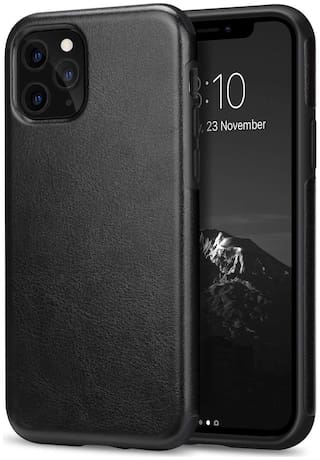 Accessories Kart Leather Back Cover For Apple iPhone 11 ( Black )
