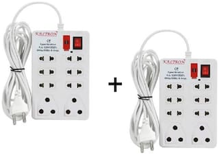 kaltron VE1022 Multi Pin White Extension Board ( 2.5 m , 8 Socket , 1 Switches)