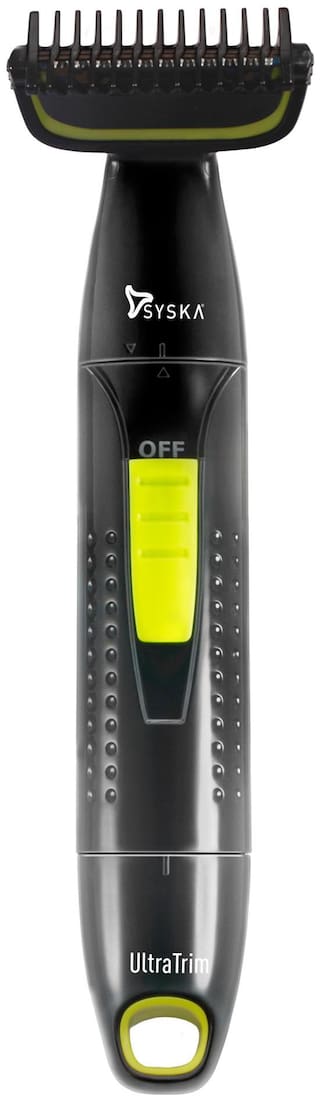 Syska BGT300 ULTRATRIM BODY GROOMER Body Groomer For Men ( Black & Green , Rechargeable Battery )