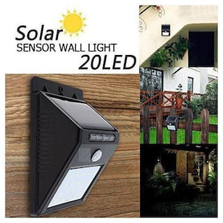 Diwali Outdoor 20 LED 4W Solar Motion Sensor Outdoor Wall Light - [Pack of 1]