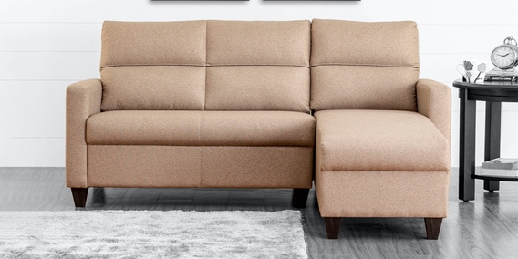 Clary LHS 2 Seater Sectional Sofa in Beige Colour