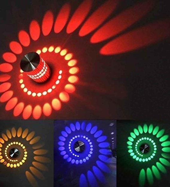 Spiral Silver Aluminium Multicolor LED Light