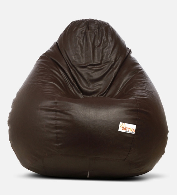 Classic XXXL Bean Bag with Beans in Brown Colour