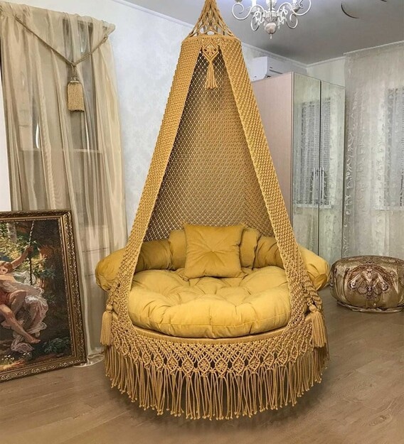 Macrame Swing In Mustard Colour