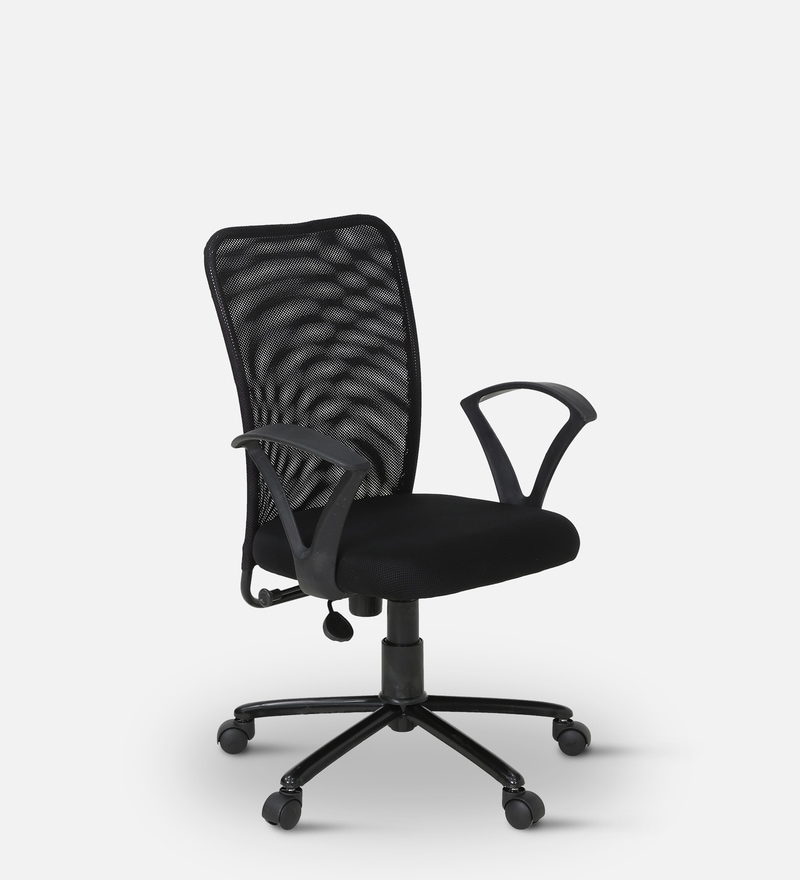 Ine Mid Back Ergonomic Chair In Black Colour