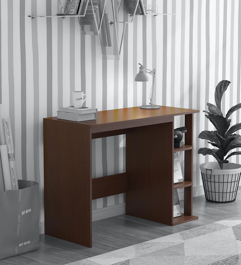 Genji Study Table In Dark Brown Finish