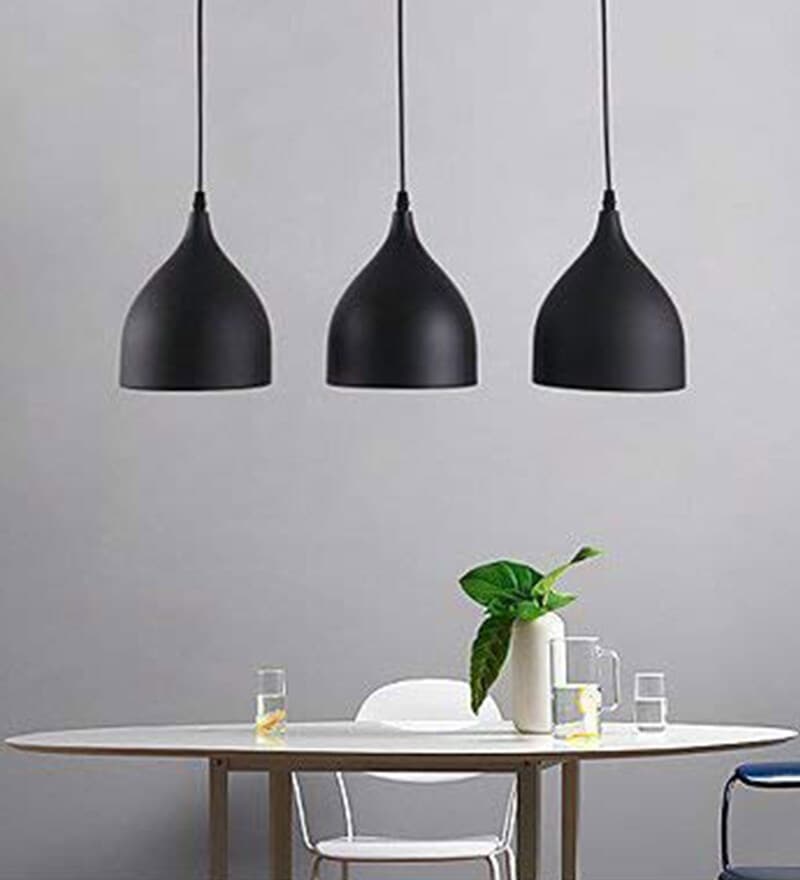 Black Metal 3 Light Linear Hanging Light