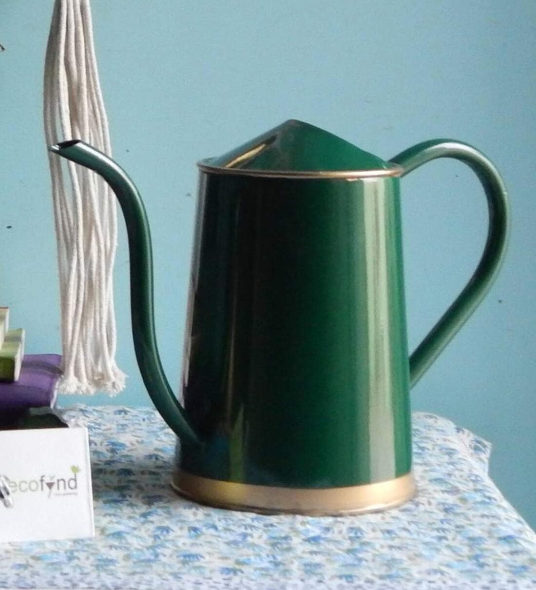 Green Metal Premium Watering Can, By Ecofynd