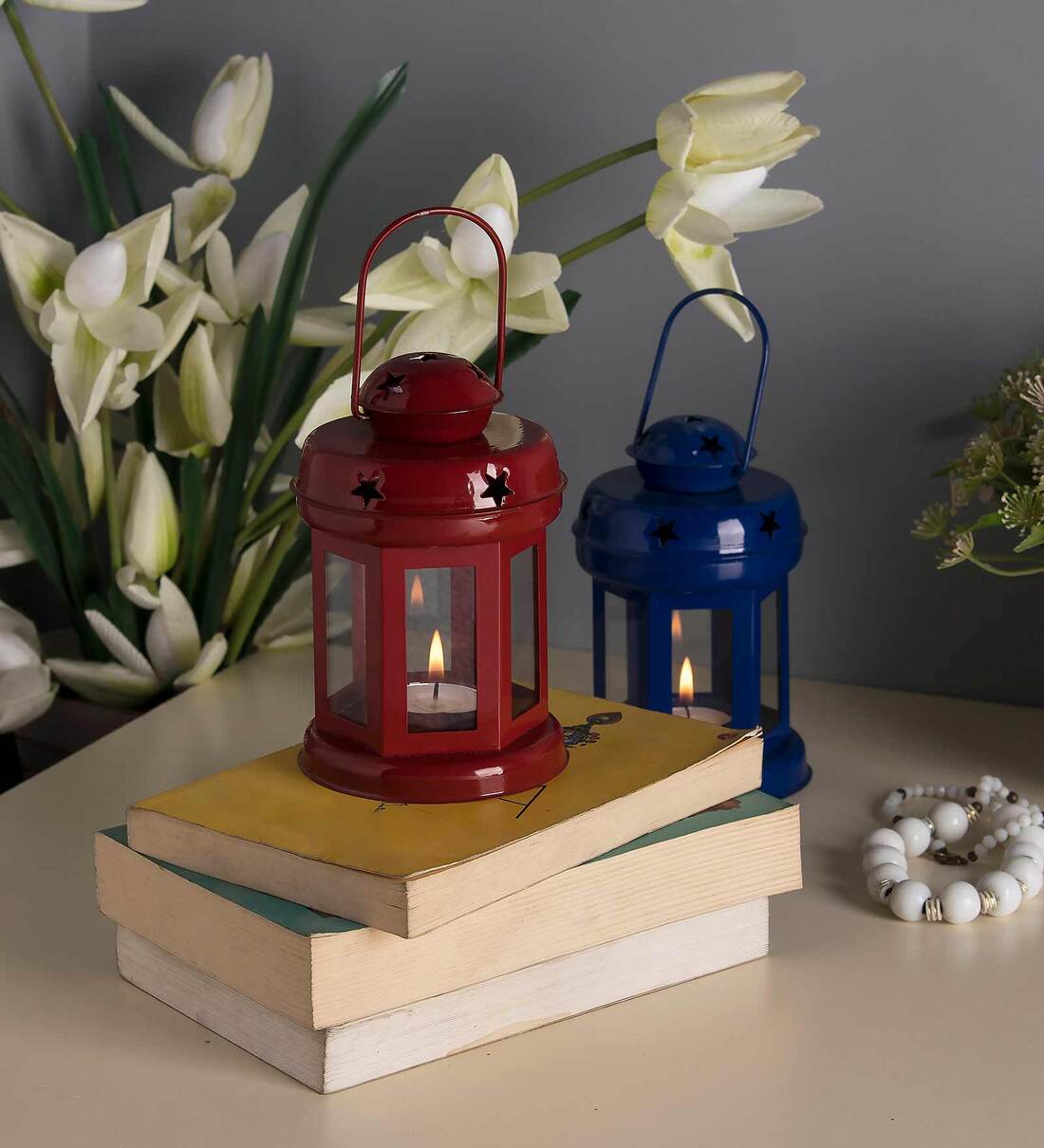 Multicolor Metal Milton Votive Tea Light Holders (Pack Of 2), By Homesake