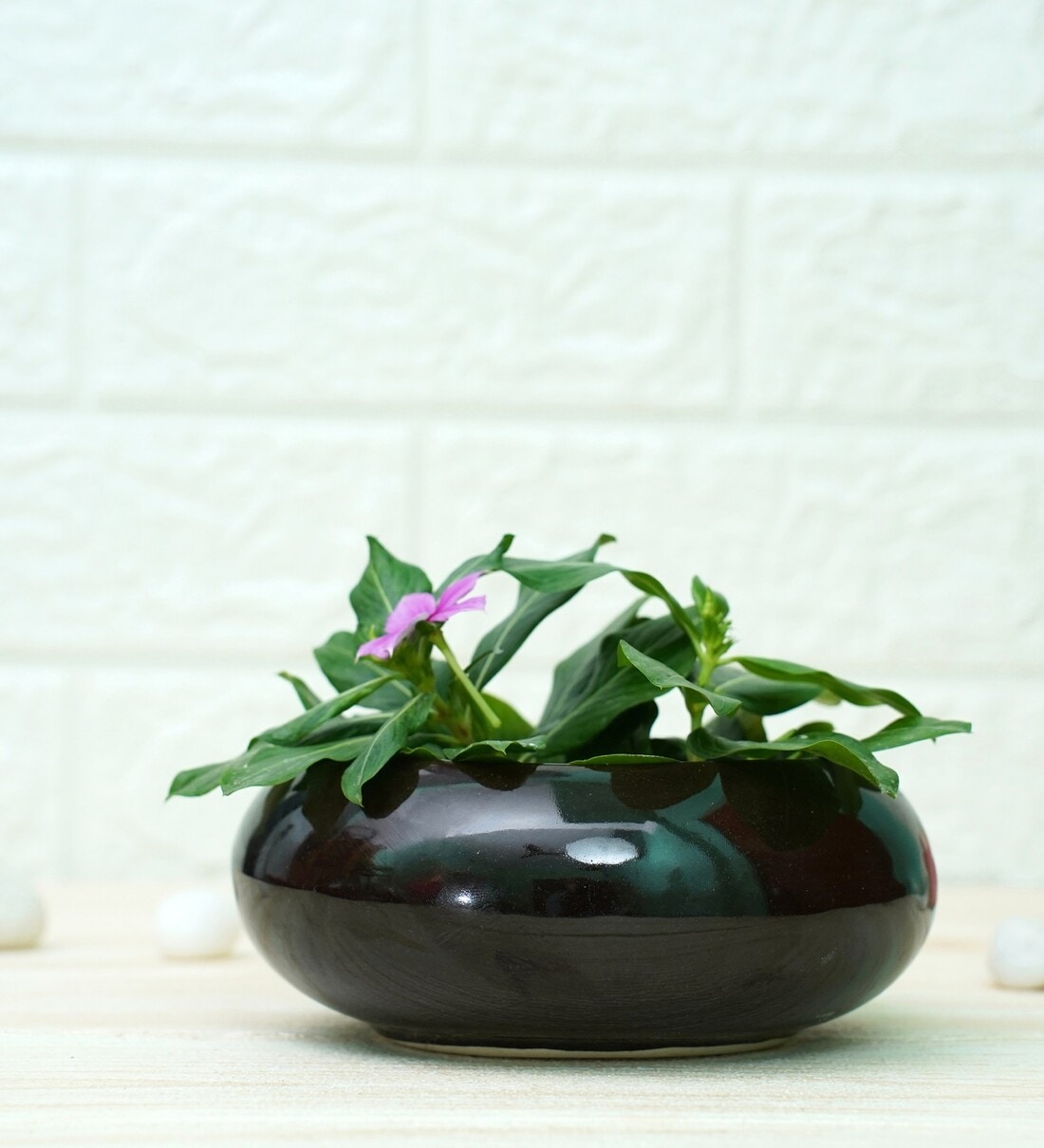 Black Ceramic Desk Pot, By Gold Dust