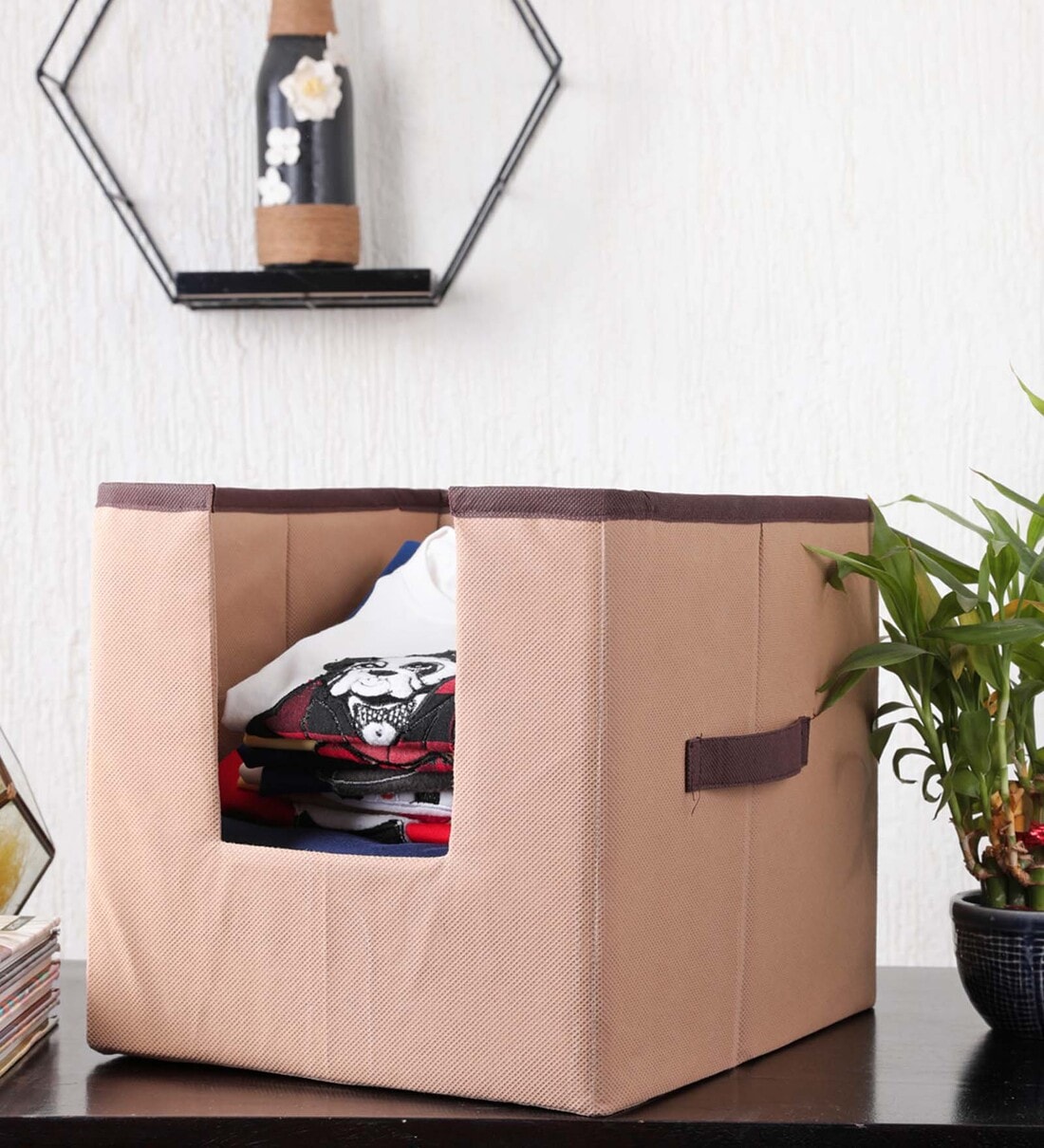 Brige Solid Polypropylene  Foldable Cloth Organiser, By My gift booth