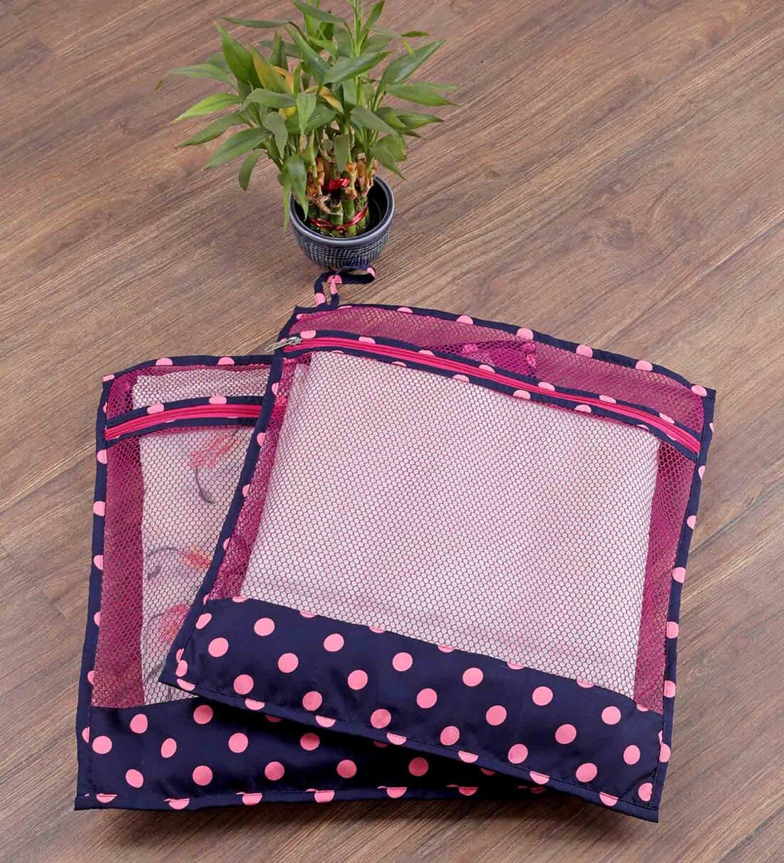 Navy Blue Polyester Travel Organiser (Set of 2), By My gift booth