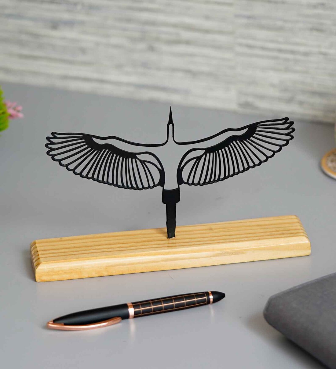 Ready To Fly Eagle Iron & Wood Figurine, By The Next Decor