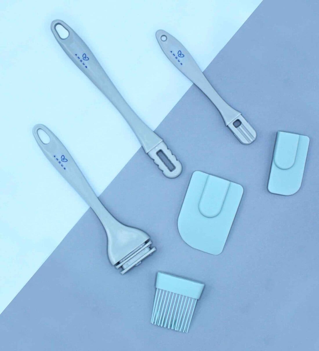 Flexible Green Silicone (Set of 3) Spatula, By Amour