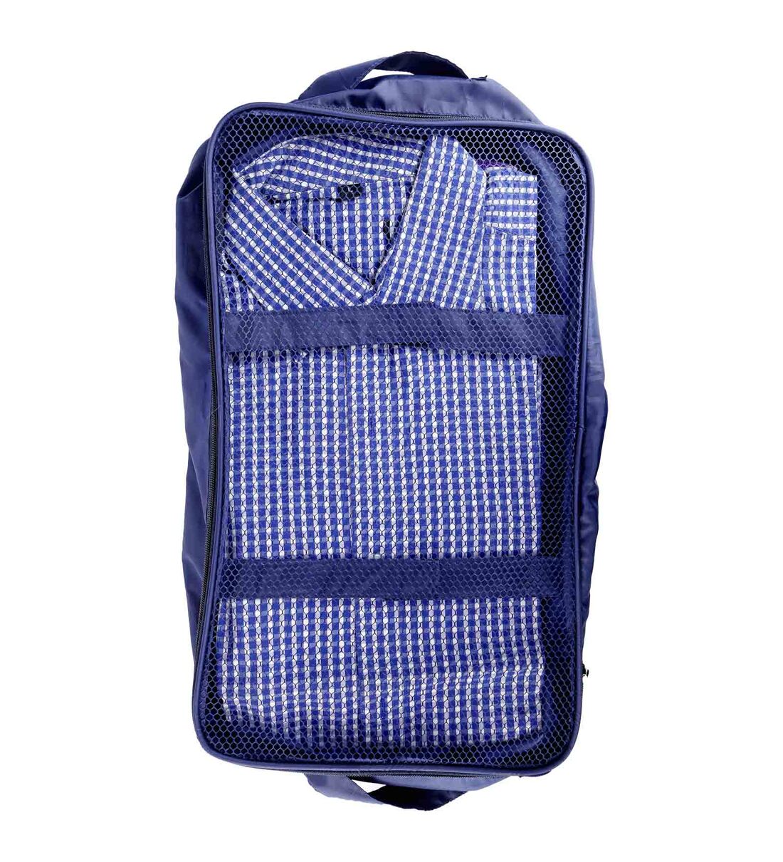 Navy Blue Polyester Non Foldable Shirt Travel Bag Organiser, By My gift booth