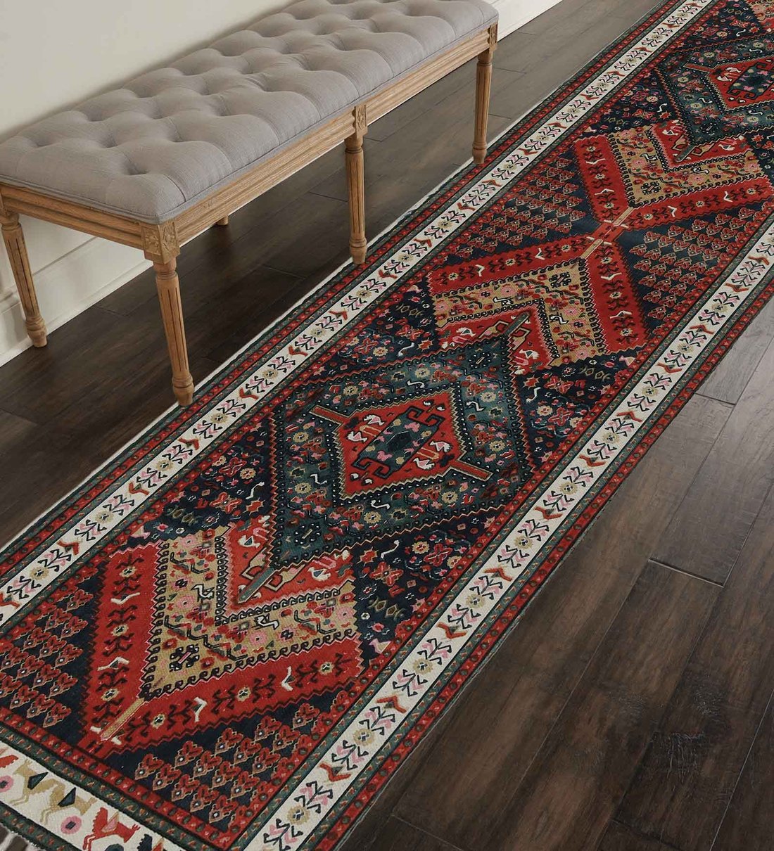 Multicolor Cotton 84 x 24 Inches Hand Woven Floor Runner, By Art India