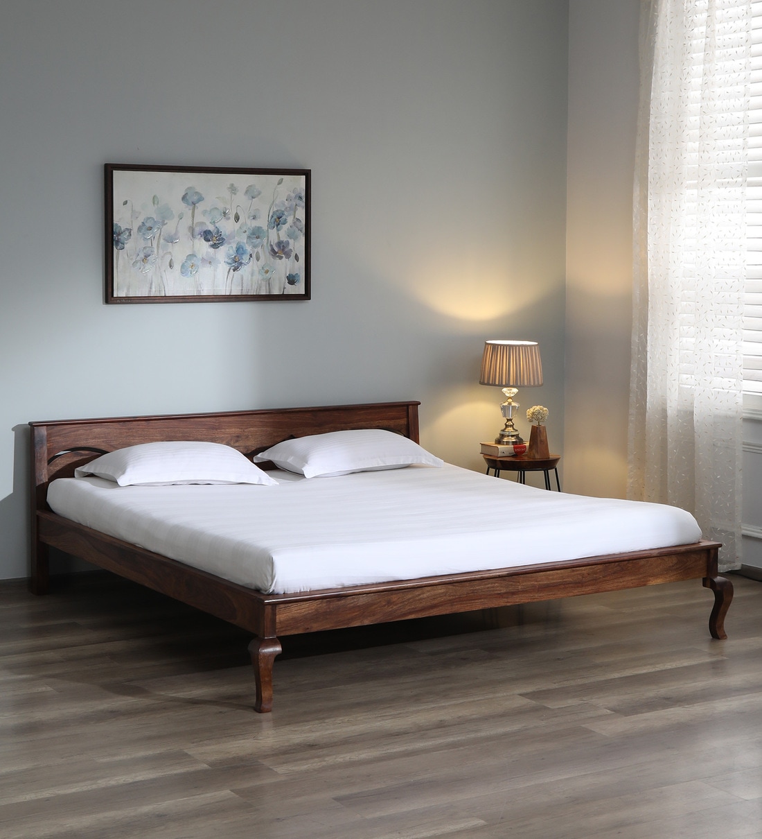 Caldecote Sheesham Wood King Size Bed In Rustic Teak Finish, By Amberville from Pepperfry