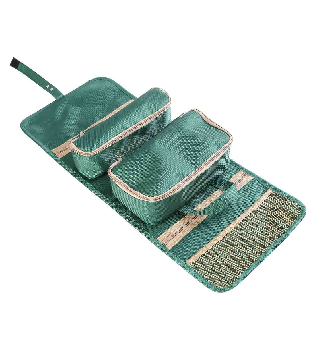 Green Polyester Foldable Travel Organiser with Travel Mat, By My gift booth