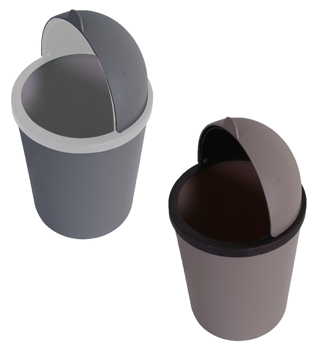 3 Litre Multicolor Plastic Swing Top Dustbins Set Of 2, By Kuber Industries