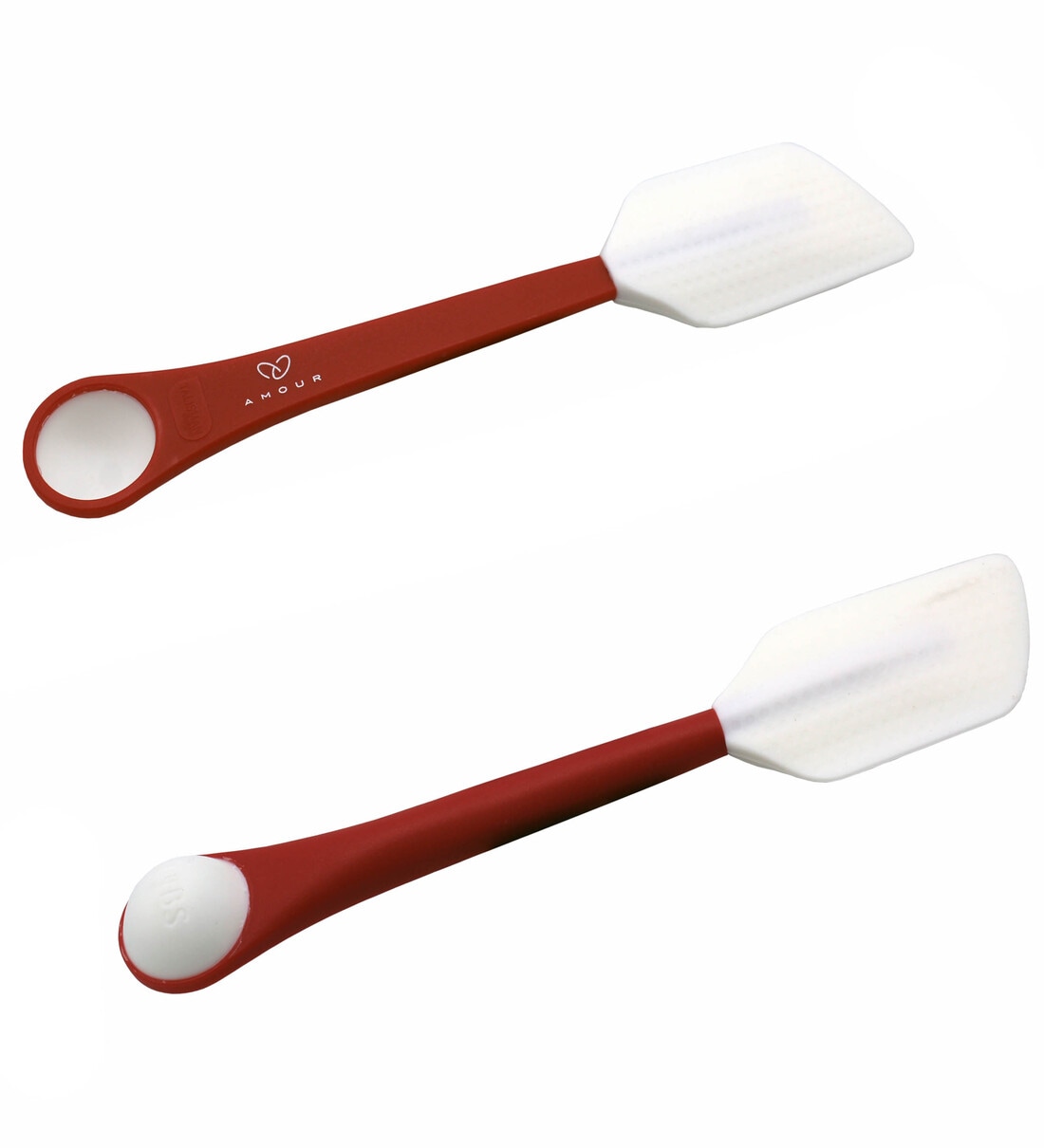 Double Hand Red & White Silicone Cooking Spatula, By Amour