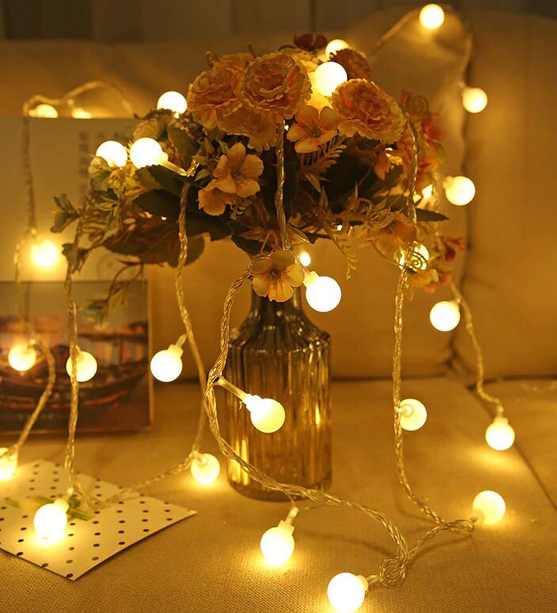 Marazzi White and Yellow 3 Meter LED String Light, By The Purple Tree