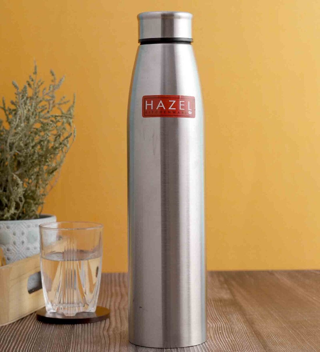Silver 1.1 Ltrs Silver Stainless Steel Bottle, By Hazel