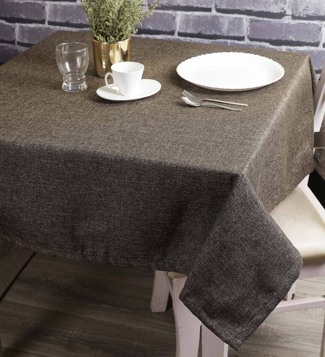 Premium (40x40) Coffee Brown Jute Table Cloth, By The Conversion