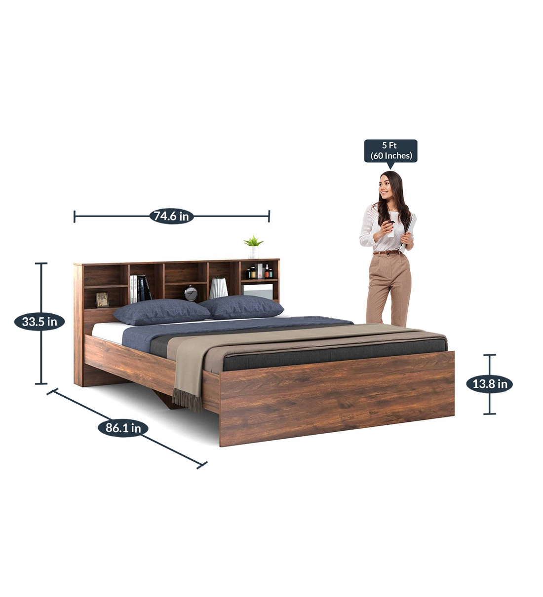 Austin King Size Bed in Teak Finish, By A GLOBIA CREATIONS